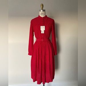 NWT Uniqlo IDLF Georgette Red Polka Dot Dress XS Ines de la Fressange